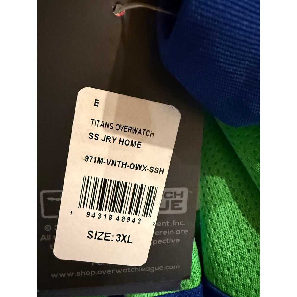 Fanatics Vancouver Titans Overwatch League Staple Home Jersey Blue Green 3XL NWT - Picture 6 of 8